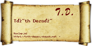 Tóth Dezső névjegykártya
